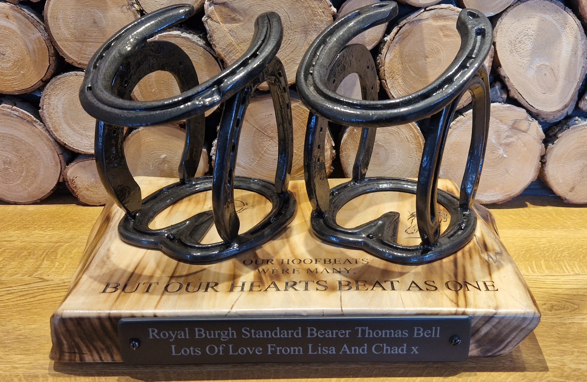 Personalised Horseshoe Wine Bottle Holder